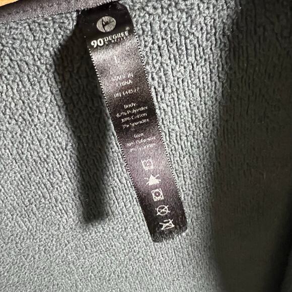 90 Degree Reflex Hooded Cardigan L Longline Open Front Gray Sweatshirt - Picture 3 of 7